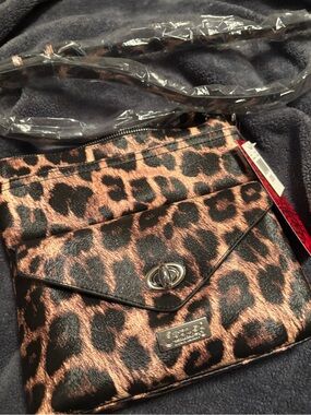 Carlos Santana Leopard-Print Crossbody Bag - Brown/Black